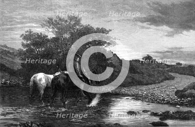 "Homewards", by Peter Graham, in the exhibition of the Royal Academy, 1872. Creator: Unknown.