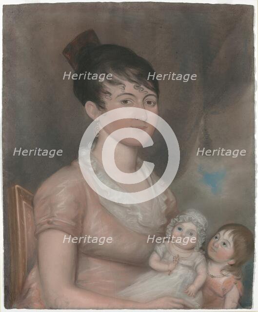 Anna Margaret Blake and Her Two Children, c. 1808. Creator: Unknown.
