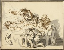Women and Children Mourning a Dead Man, 1778. Creator: Jean-Baptiste Greuze.
