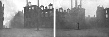'La destruction methodique de Reims; L'Hotel de Ville en feu, apres le bombardement du 3 ma..., 1917 Creator: Unknown.
