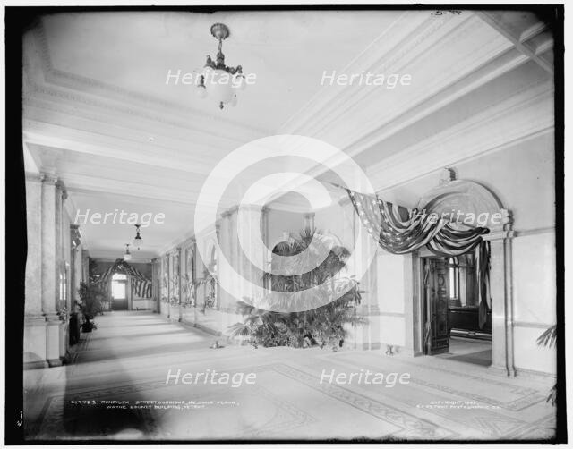 Randolph Street corridor, second floor, Wayne County Building, Detroit, c1902. Creator: Unknown.