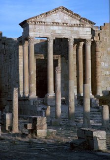 Capitoline temple in the forum of Sufetula, c.1st century. Artist: Unknown