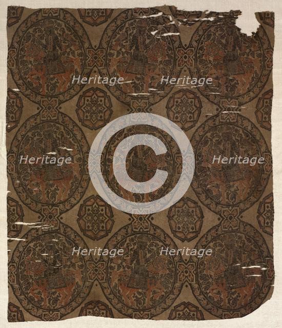 Fragment with Equestrian Falconer King, 800s. Creator: Unknown.