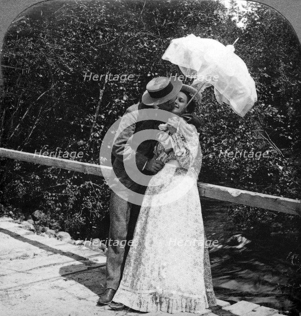'The Summer Girl and Her Sweetheart'.Artist: American Stereoscopic Company