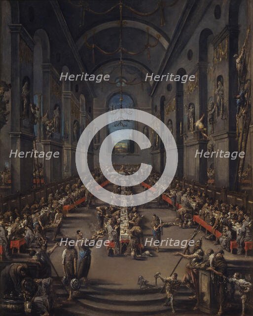 The refectory of the Franciscan brothers, c.1735. Creator: Magnasco, Alessandro (1667-1749).
