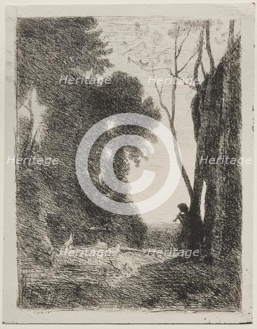 The Little Shepherd, original impression 1855, printed in 1921. Creator: Jean Baptiste Camille Corot (French, 1796-1875).