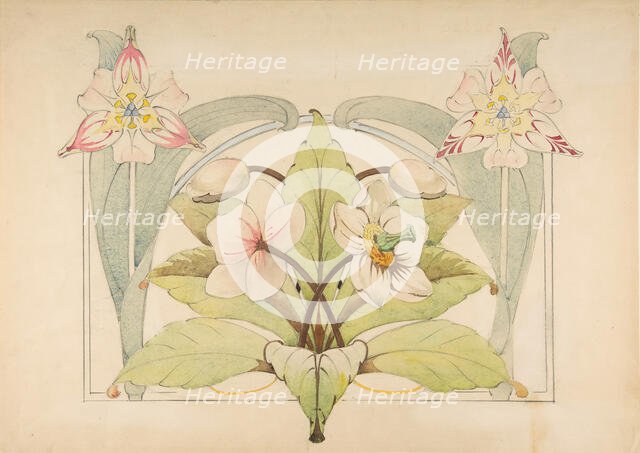 Design with Flowers, 19th century. Creator: Anon.