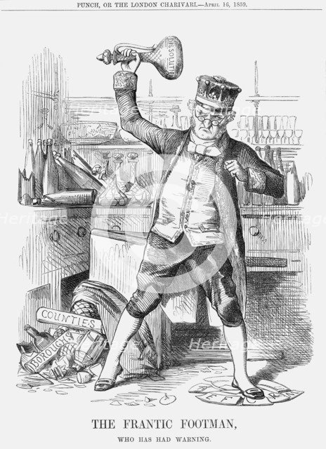 'The Frantic Footman, who has had Warning', 1859. Artist: Unknown