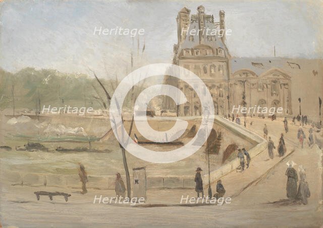 Pont Royal in Paris. Sketch, 1858-1861. Creator: David Jacobsen.