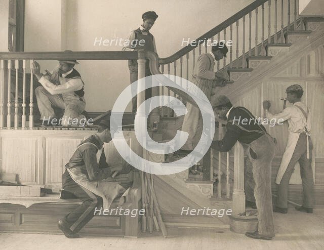 Students at work on a house built largely by them, 1899 or 1900. Creator: Frances Benjamin Johnston.