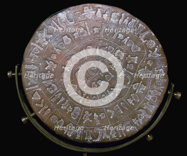 Phaestos Disc, from Minoan Royal Palace at Phaestos, 20th century BC. Artist: Unknown