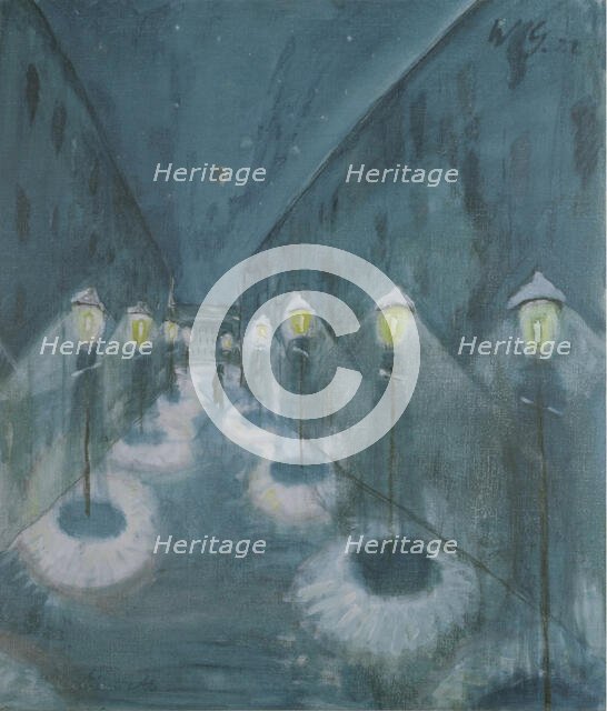 Street by Night, 1922. Creator: Gramatté, Walter (1897-1929).