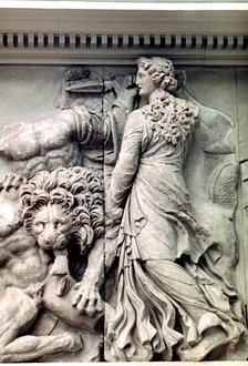 Detail from the Great Frieze of the Pergamon Altar, 180-159 BC. Artist: Unknown