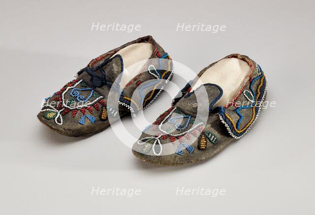 Pair of Child's Moccasins, 1880-1910. Creator: Unknown.
