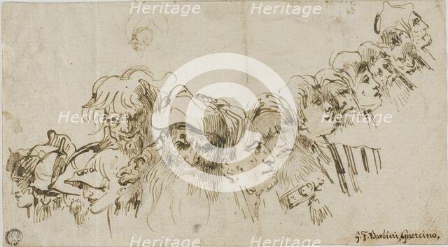 Sketches of Male Heads (recto), n.d. Creator: Giovanni Battista Tiepolo.