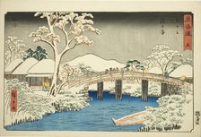 Hodogaya: Katabira River and Katabira Brige (Hodogaya, Katabiragawa Katabirabashi) ..., c. 1847/52. Creator: Ando Hiroshige.