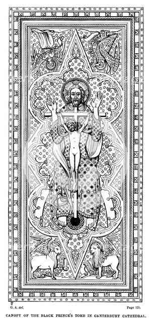 Canopy of the Black Prince's tomb in Canterbury Cathedral. Artist: Unknown