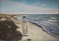 Lady at Karrebæksminde Beach, Zealand, 1898. Creator: Laurits Andersen Ring.