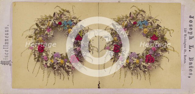 A Wreath of Natural Flowers, about 1870. Creator: Joseph L. Bates.