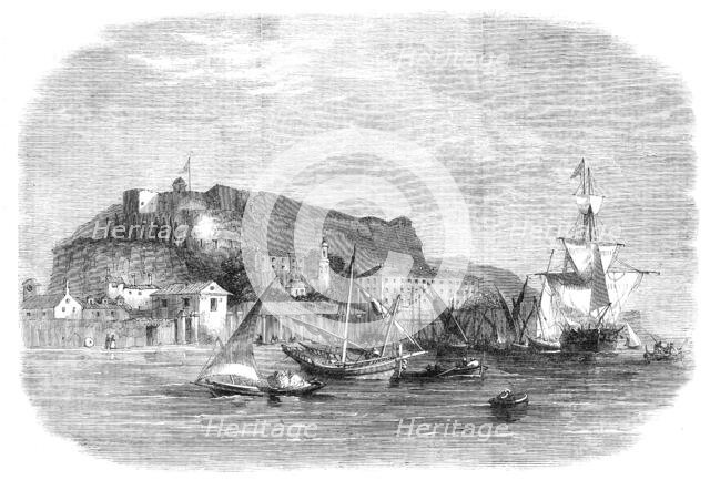 Destruction of the fortifications of the Ionian Islands: Fort Neuf, in the harbour of Corfu, 1864. Creator: Unknown.