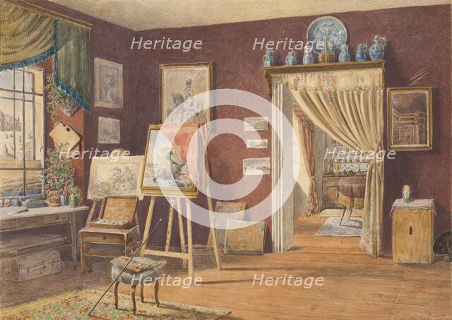 View of the artist's studio, 1891. Creator: Friedrich Carl von Scheidlin.