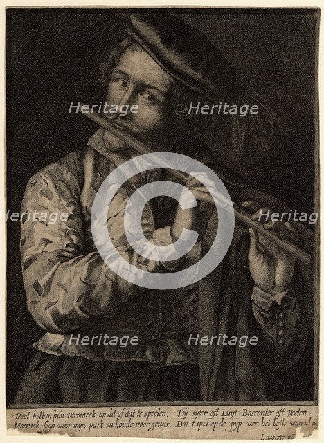 The Flute Player. Artist: Vorsterman, Lucas, the Elder (1595-1675)