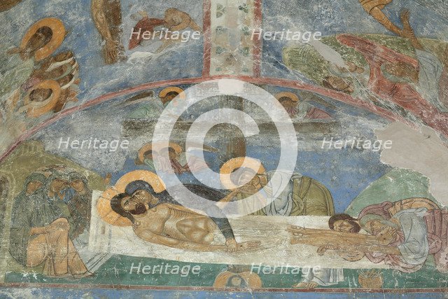 The Entombment of Christ, 12th century. Artist: Ancient Russian frescos  