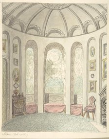 Lea Castle, Worcestershire, Saloon, Looking North, ca. 1816. Creator: Attributed to John Carter.