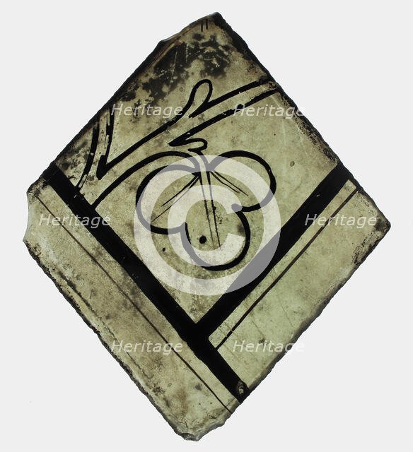 Glass Fragment, French, 13th-14th century. Creator: Unknown.