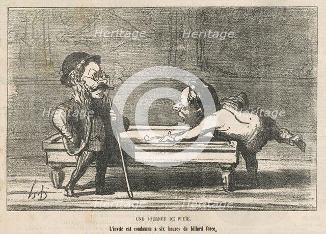 Une journée de pluie, 19th century. Creator: Honore Daumier.