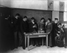 Carlisle Indian School, Carlisle, Pa. Classroom experiment in physics, 1901. Creator: Frances Benjamin Johnston.