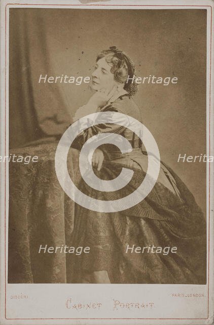 Portrait of the actress and singer Virginie Déjazet (1798-1875), 1873. Creator: Disdéri, André Adolphe-Eugène (1819-1889).