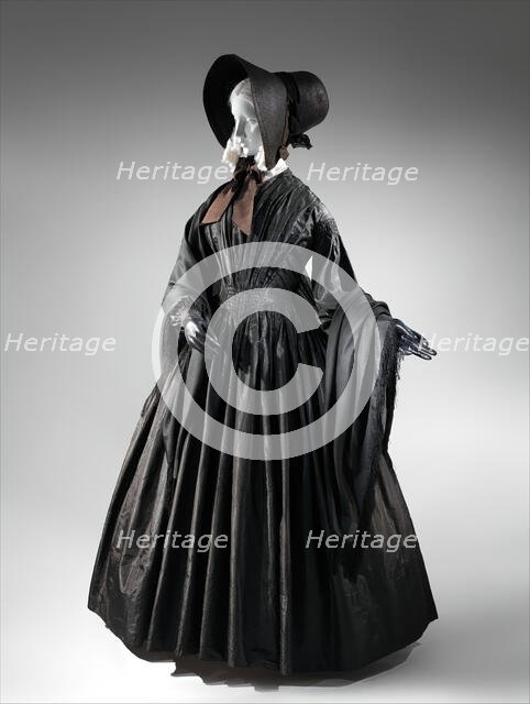 Mourning dress, American, ca. 1845. Creator: Unknown.