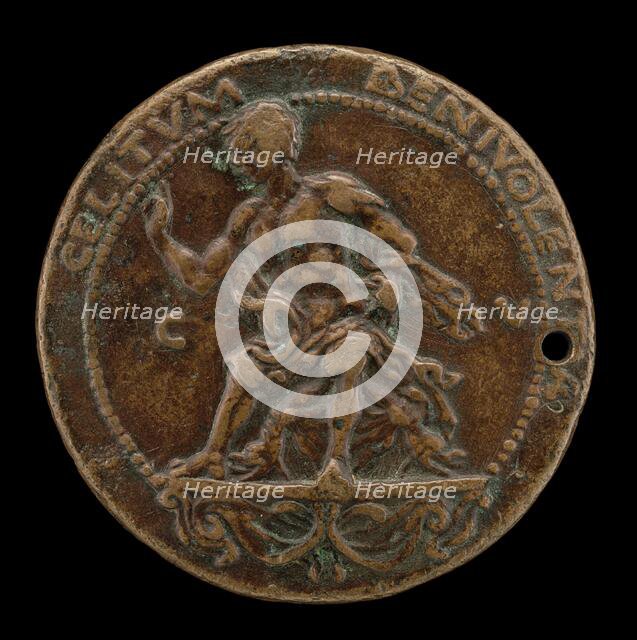 Roselli Seated on a Bracket [reverse], probably 1460/1466. Creator: Bartolomeo Bellano.