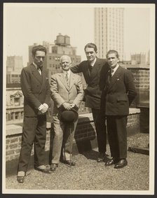 Group portrait of F. Vecchi, Dr. Brinton, F. Azari, and O.L. Foletti, 1920-1930. Creator: Fédèle Azari.