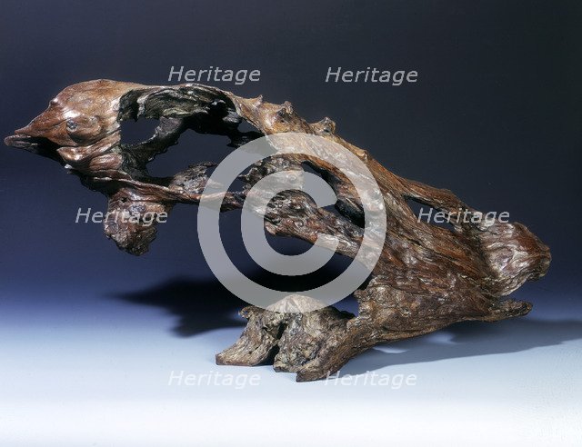 Natural wood sculpture of a flying fish, Qing dynasty, China, 18th-19th century. Artist: Unknown