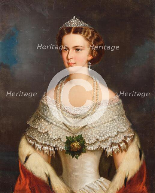 Portrait of Elisabeth of Bavaria, 1854. Creator: Schrotzberg, Franz (1811-1889).
