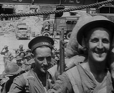 British Troops Marching Through a Dock in North Africa, 1943. Creator: British Pathe Ltd.