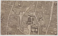 Plan of Guildhall and the neighbourhood around Guildhall, London, 1747. Artist: John Rocque