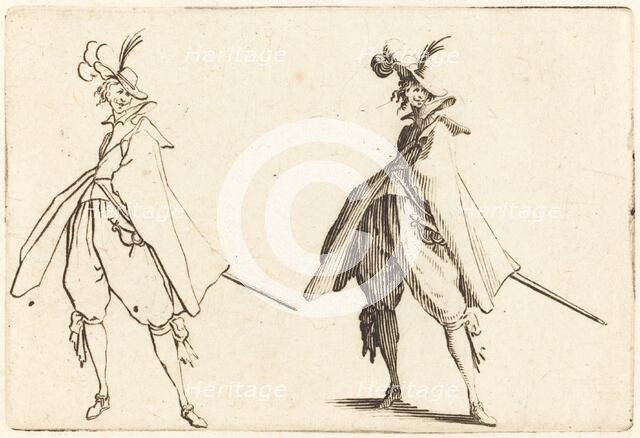 Gentleman in Large Mantle, Front View, c. 1622. Creator: Jacques Callot.