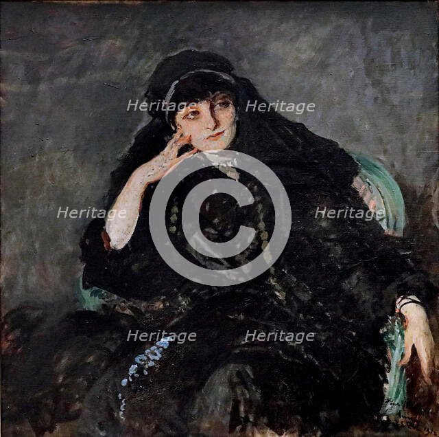 Portrait of Anna-Elisabeth, Comtesse Mathieu de Noailles (1876-1933), 1912. Creator: Tissot, James Jacques Joseph (1836-1902).