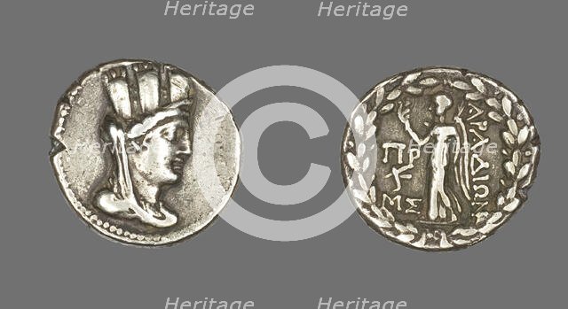 Tetradrachm (Coin) Depicting the Goddess Tyche, 80-79 BCE. Creator: Unknown.