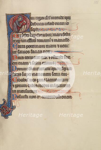 Initial O: God Tending the Vineyard; Bute Psalter, text and illumination about 1285. Creator: Bute Master.