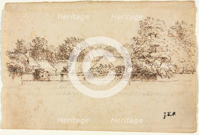 Cottages, 1870-1871. Creator: Jean-François Millet (French, 1814-1875).