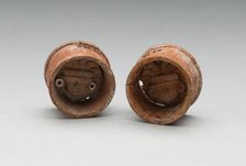 Pair of Ear Plugs with Face of Figure in Interior, A.D. 300/750 A.D. Creator: Unknown.