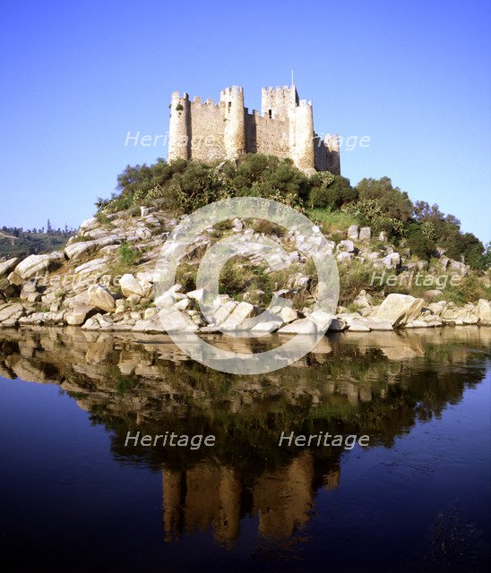 Almourol Castle on the banks of Tajo river.