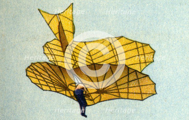 Otto Lilienthal's glider, 1890s, (1932). Creator: Unknown.