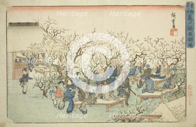 The Plum Garden at Komeido (Kameido ume yashiki no zu), from the series "Famous..., c. 1832/38. Creator: Ando Hiroshige.