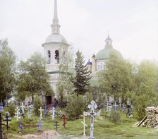 Cemetery Church of the Exaltation of the Cross, Ostashkov, 1910. Creator: Sergey Mikhaylovich Prokudin-Gorsky.
