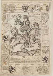 Maximilian, Duke of Austria, on Horseback, 1492. Creator: Master of the Strassburg Chronicle.